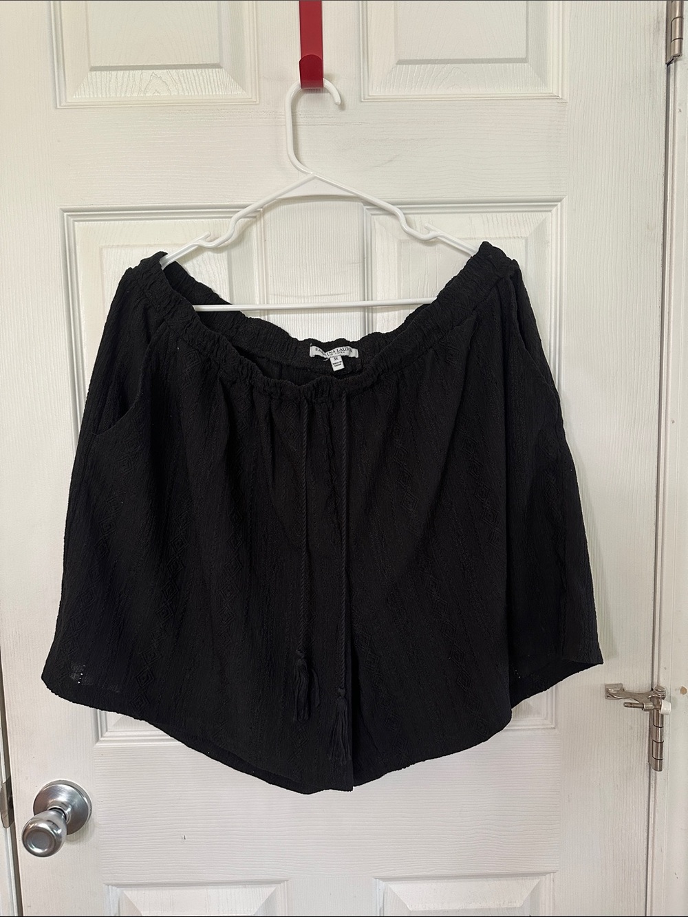 Black Relaxed Bermuda Shorts with Elastic Waist